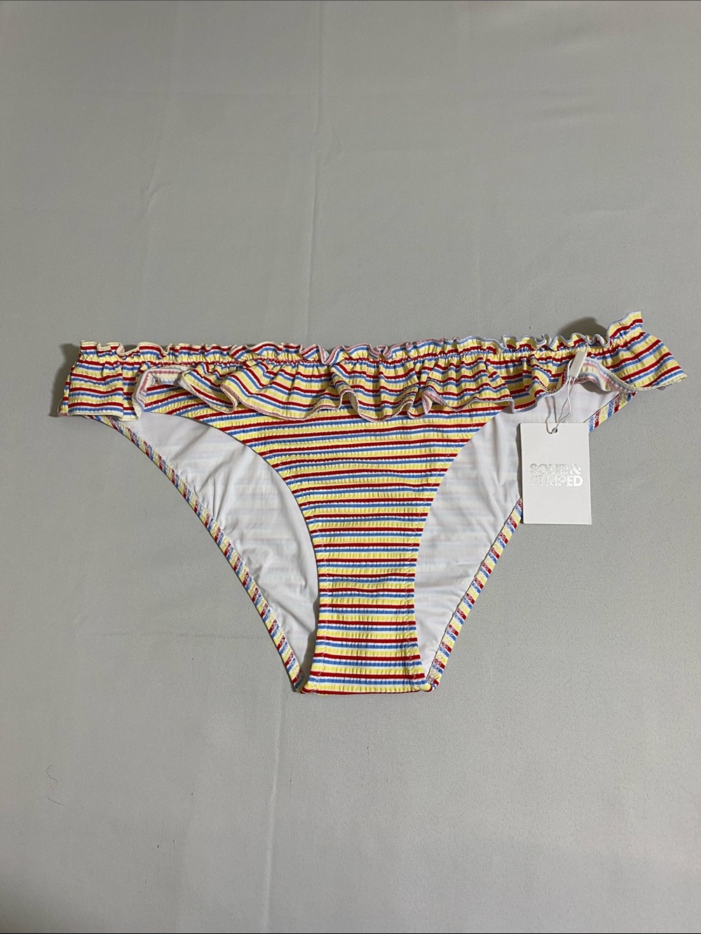 SOLID & STRIPED The Kaia Ruffle Bikini Bottom Women's Size XL